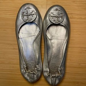 Tory Burch Silver Claire Ballet Flats